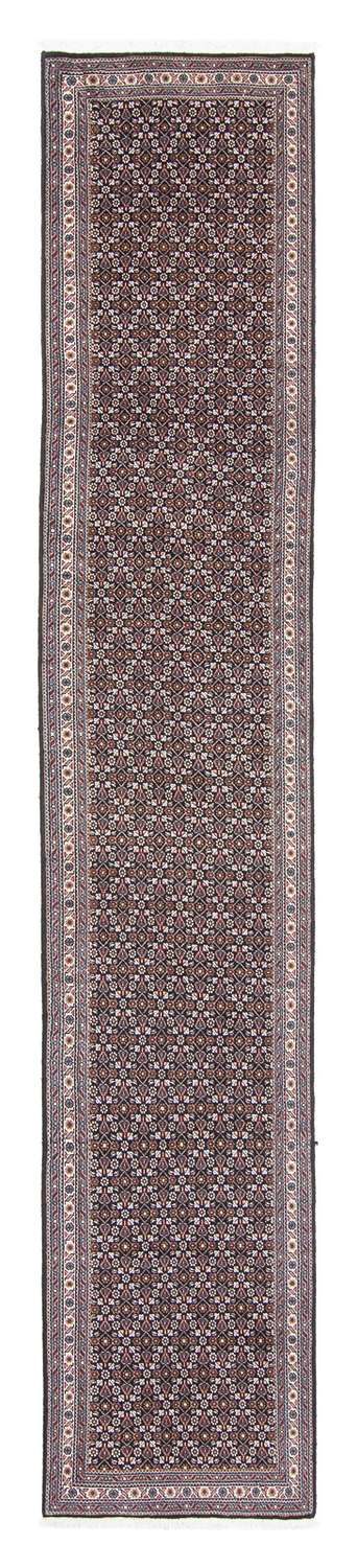 Runner Perský koberec - Tabríz - 392 x 67 cm - šedá