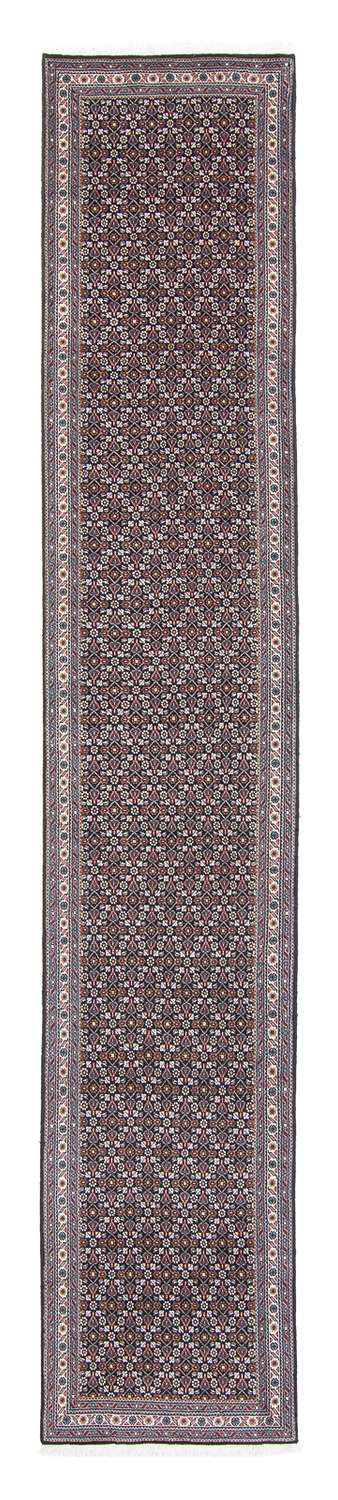 Runner Perský koberec - Tabríz - 391 x 68 cm - šedá