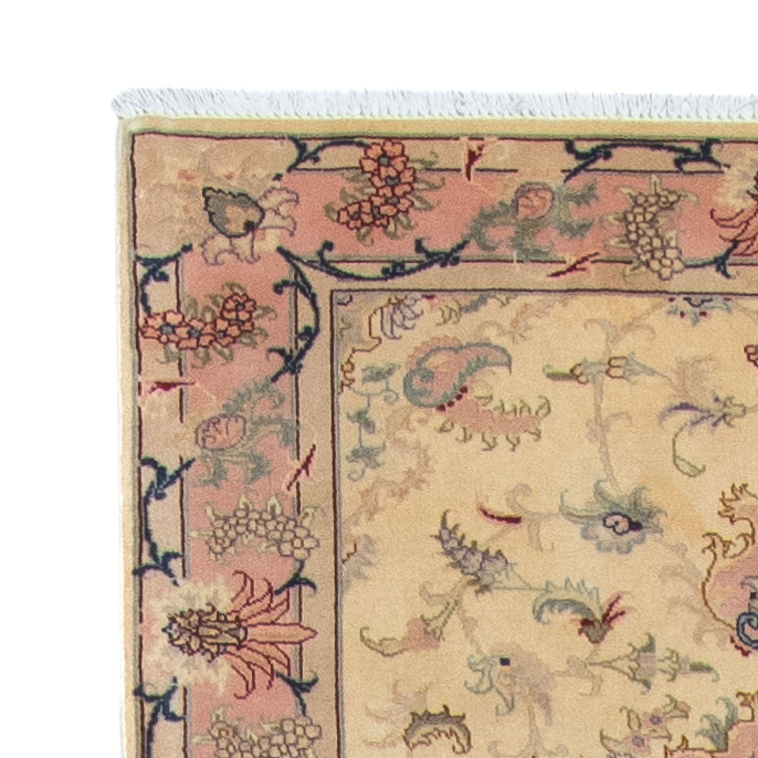 Tapis de couloir Tapis persan - Tabriz - Royal - 397 x 86 cm - beige