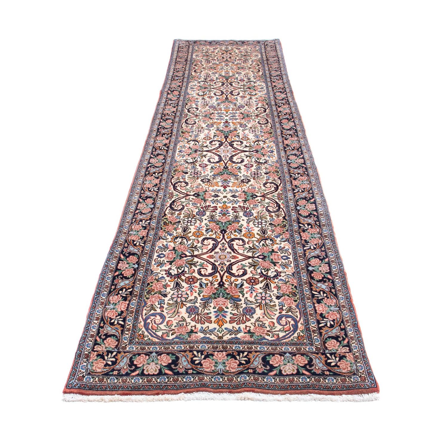 Tapis de couloir Tapis persan - Bidjar - 400 x 91 cm - beige