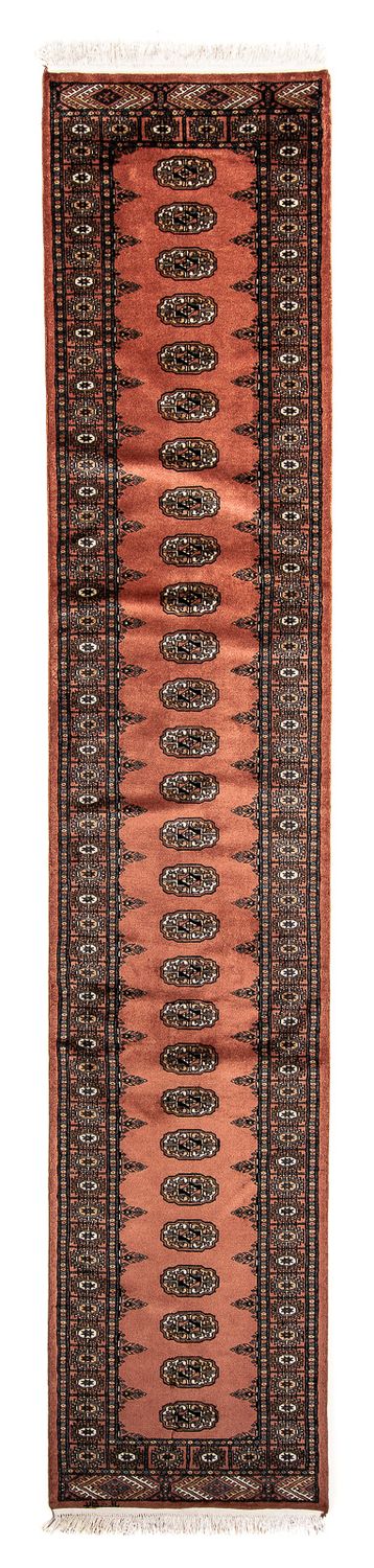 Tapis de couloir Tapis afghan - Boukhara - 404 x 77 cm - rouge clair