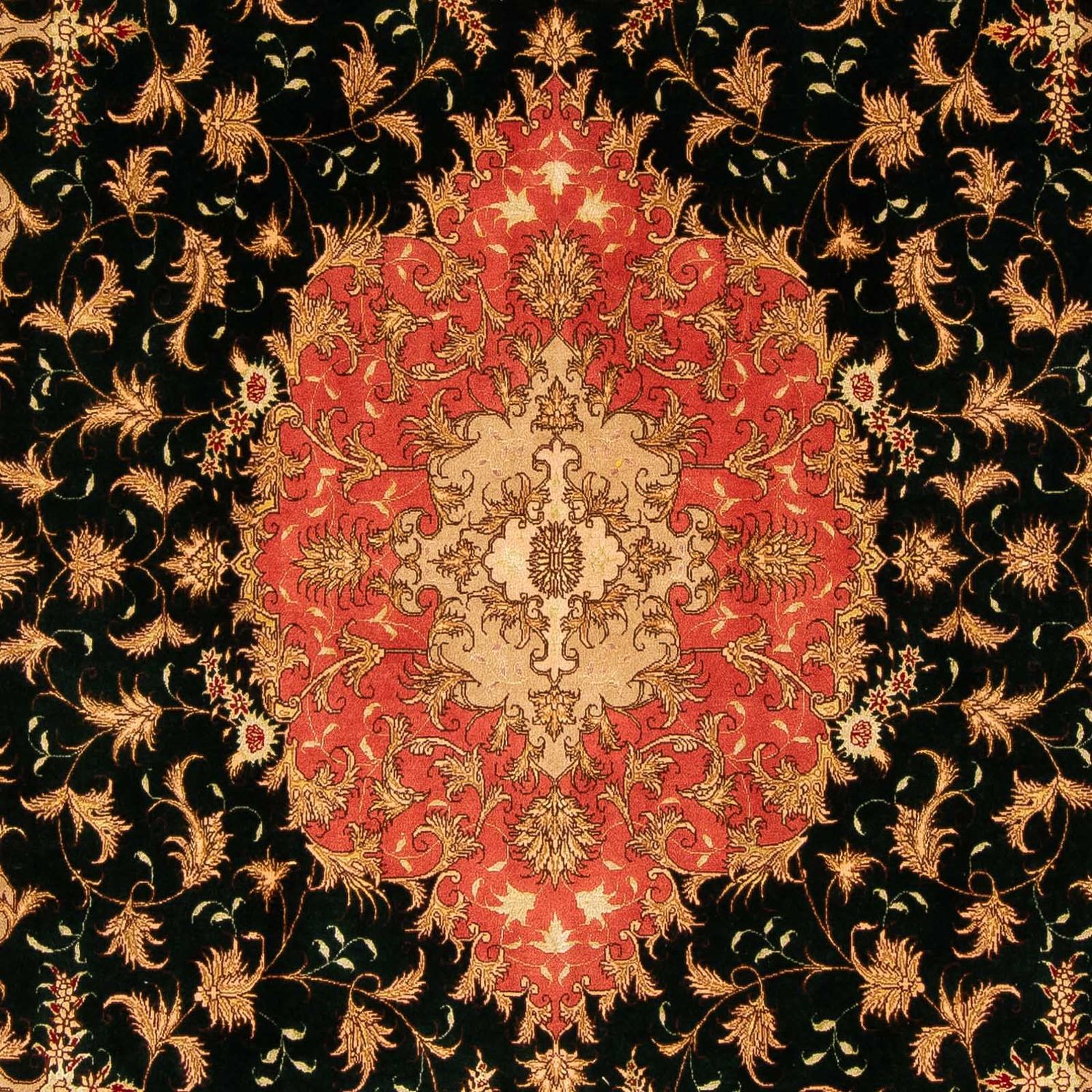 Dywan perski - Tabriz - Królewski - 300 x 198 cm - ciemnoniebieski