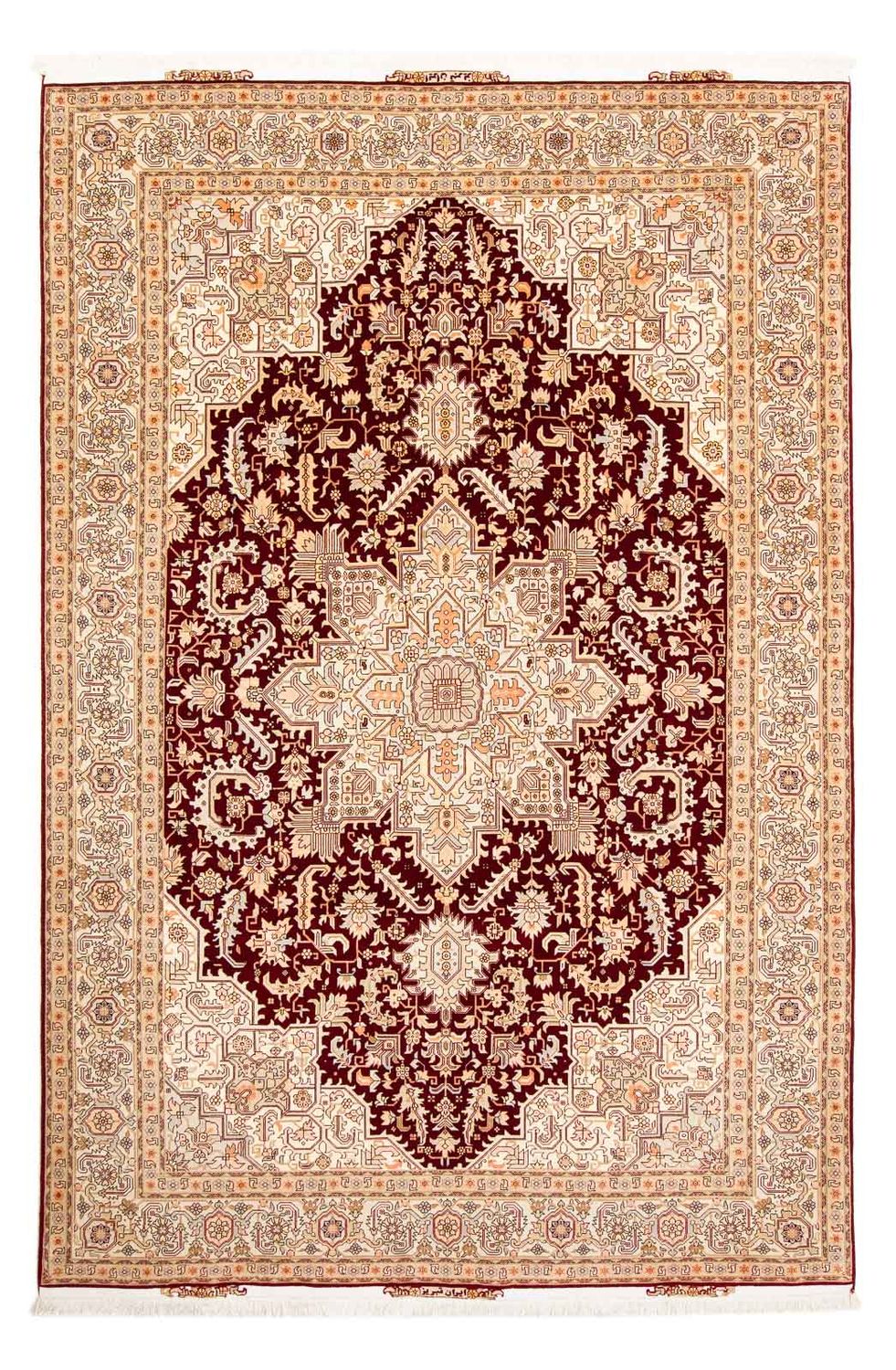 Alfombra Persa - Tabriz - Real - 300 x 200 cm - rojo oscuro