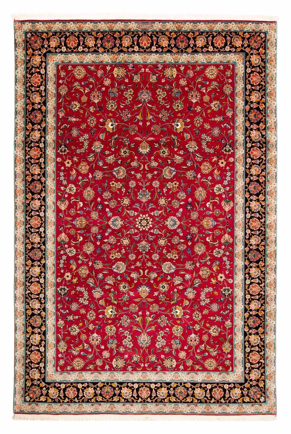 Tapete Persa - Tabriz - Royal - 304 x 202 cm - vermelho escuro