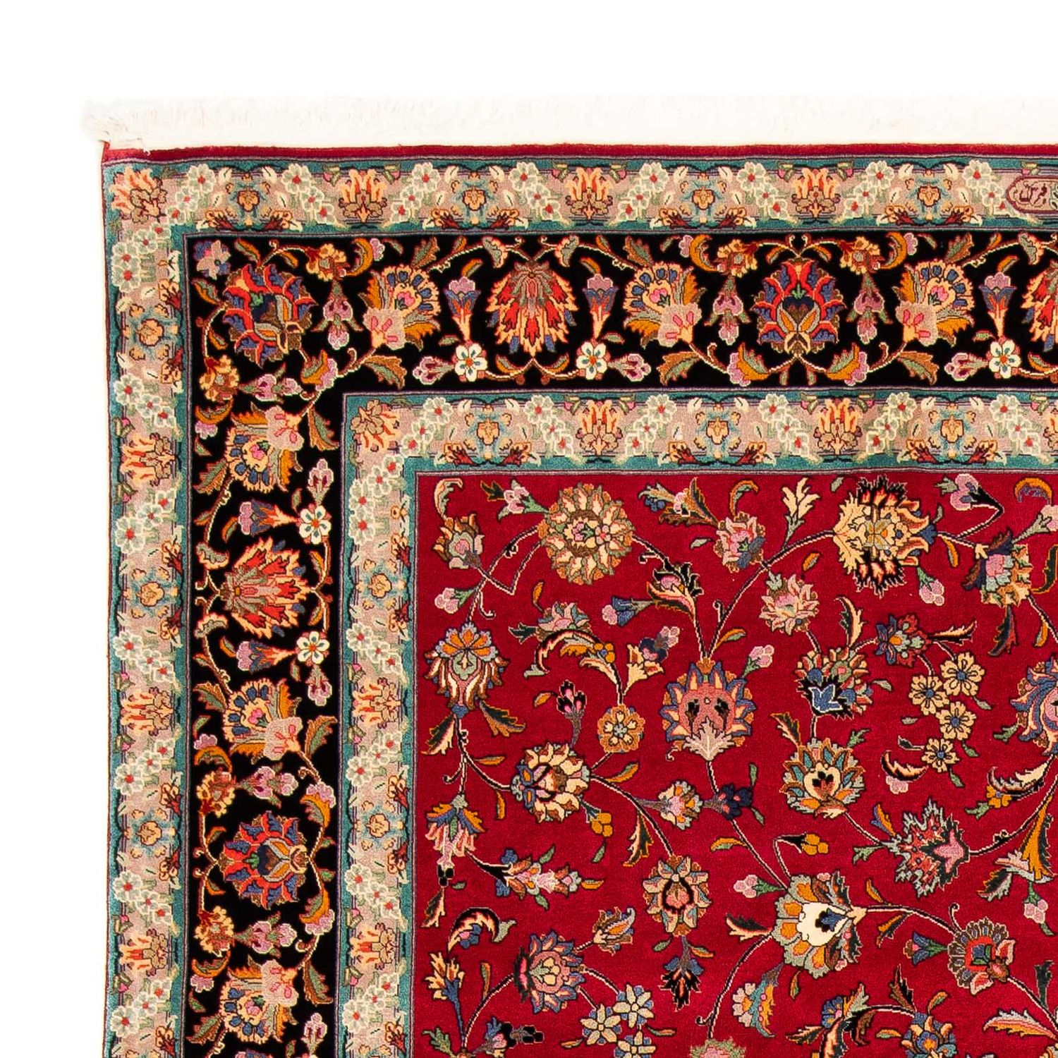 Tapete Persa - Tabriz - Royal - 304 x 202 cm - vermelho escuro