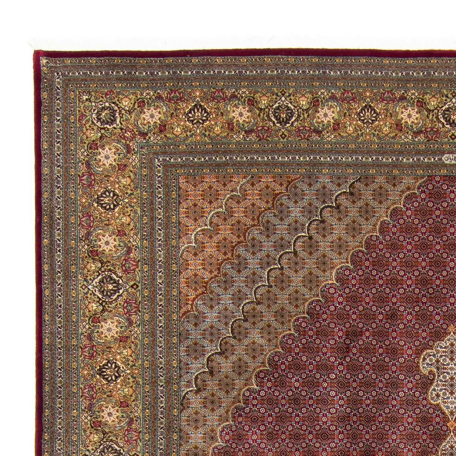 Tapete Persa - Tabriz - 346 x 253 cm - vermelho escuro