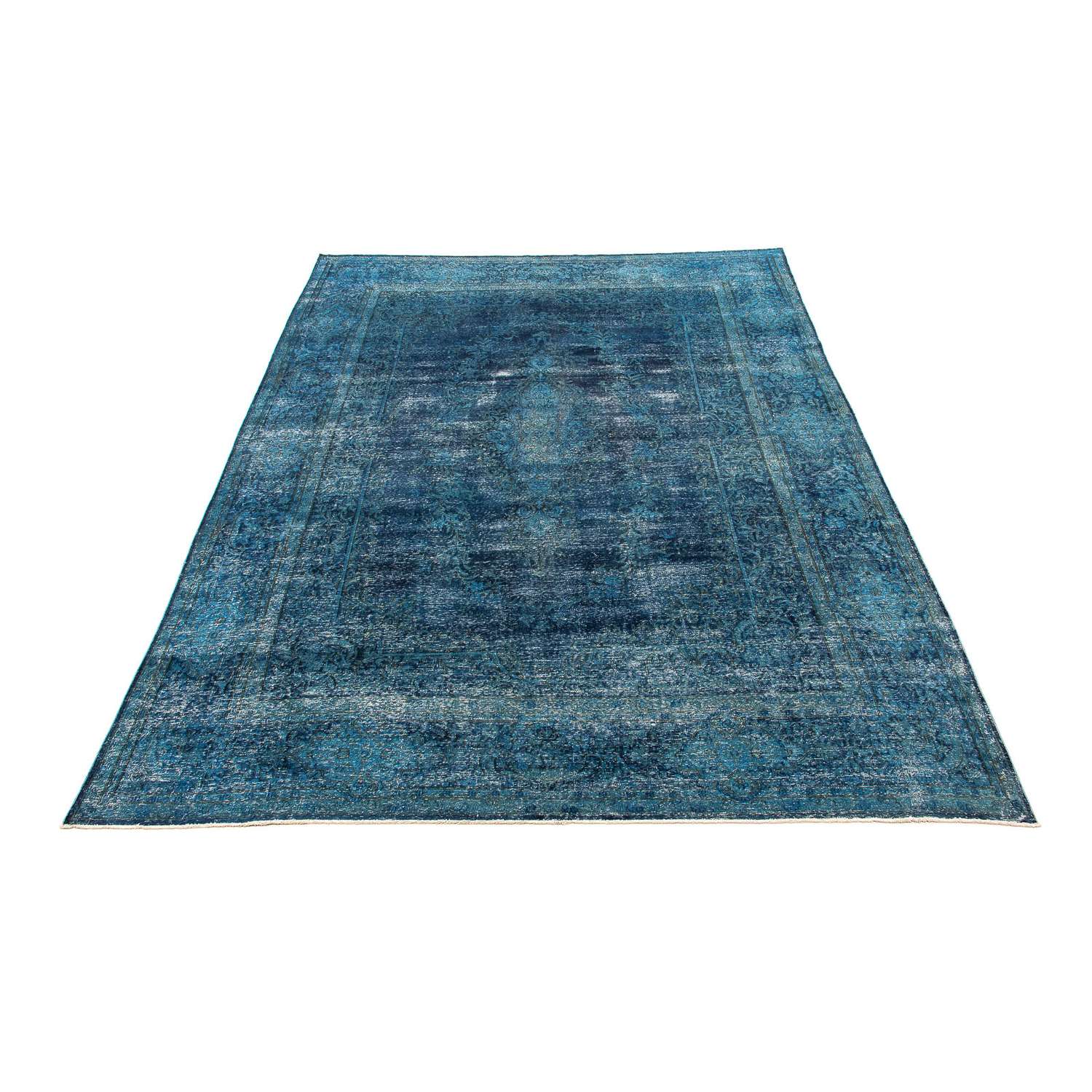 Tapis vintage - 384 x 293 cm - bleu foncé