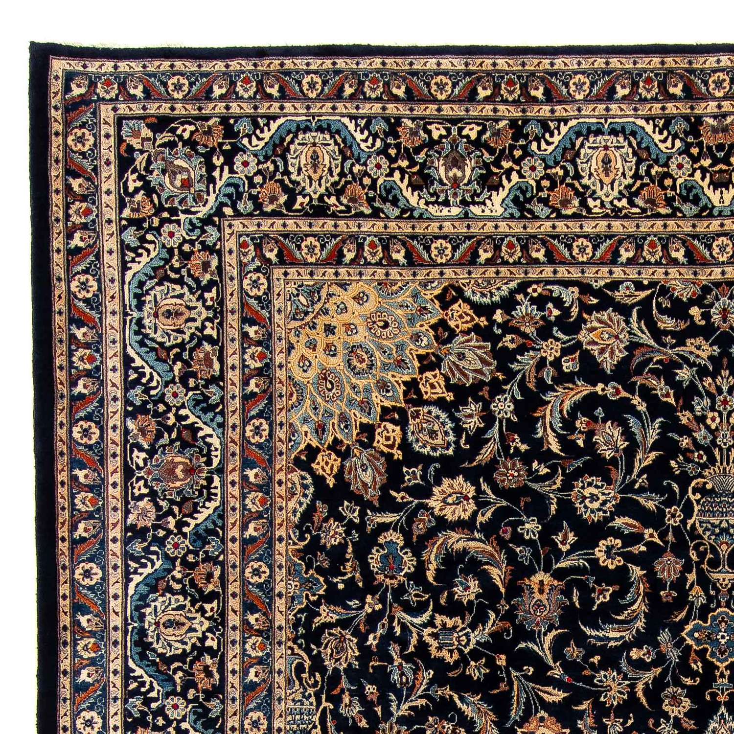 Tapis persan - Classique - 390 x 302 cm - bleu foncé