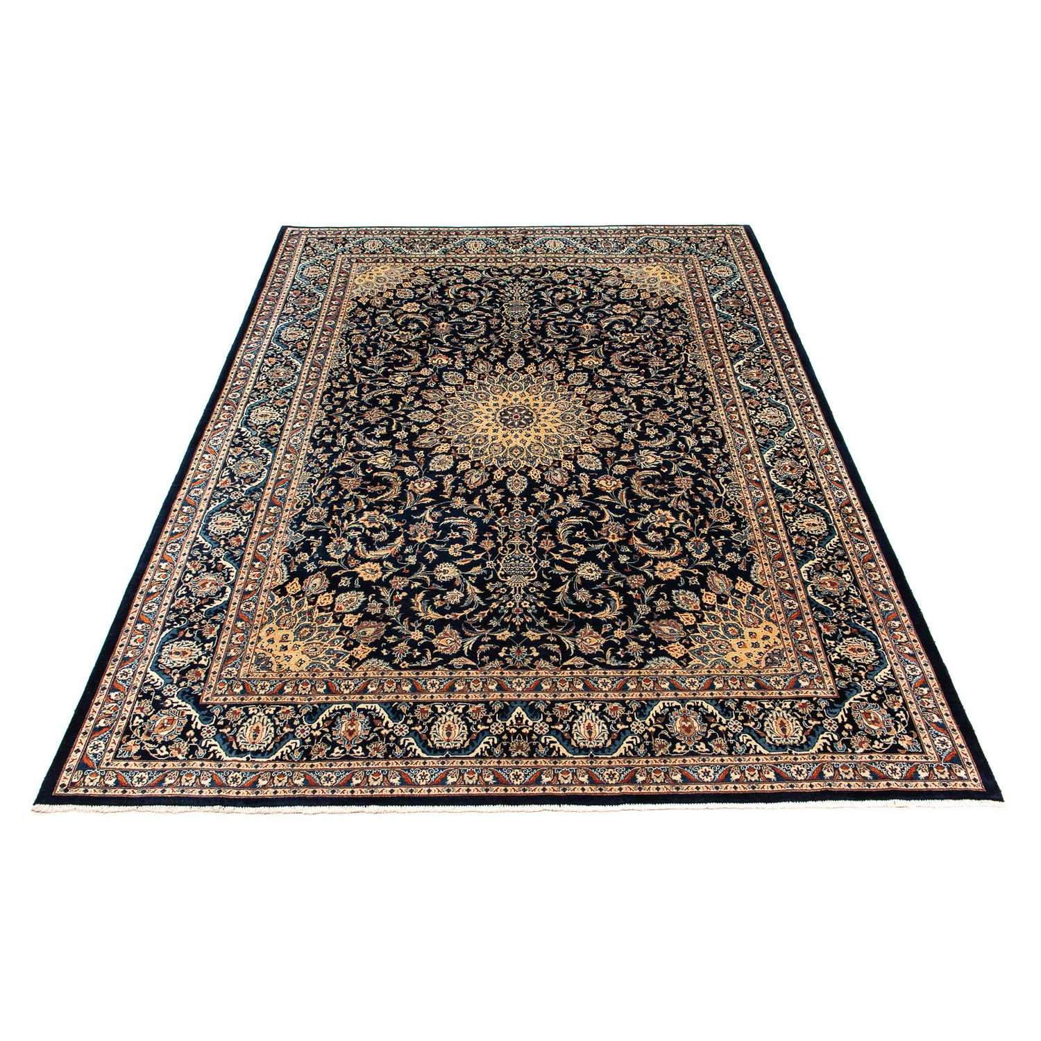Persisk teppe - klassisk - 390 x 302 cm - mørkeblå