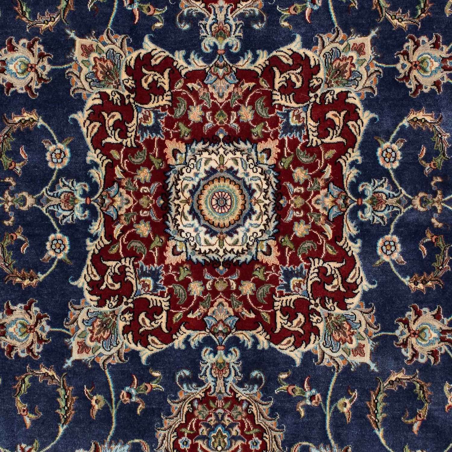 Tapis persan - Ghom - 193 x 133 cm - bleu foncé