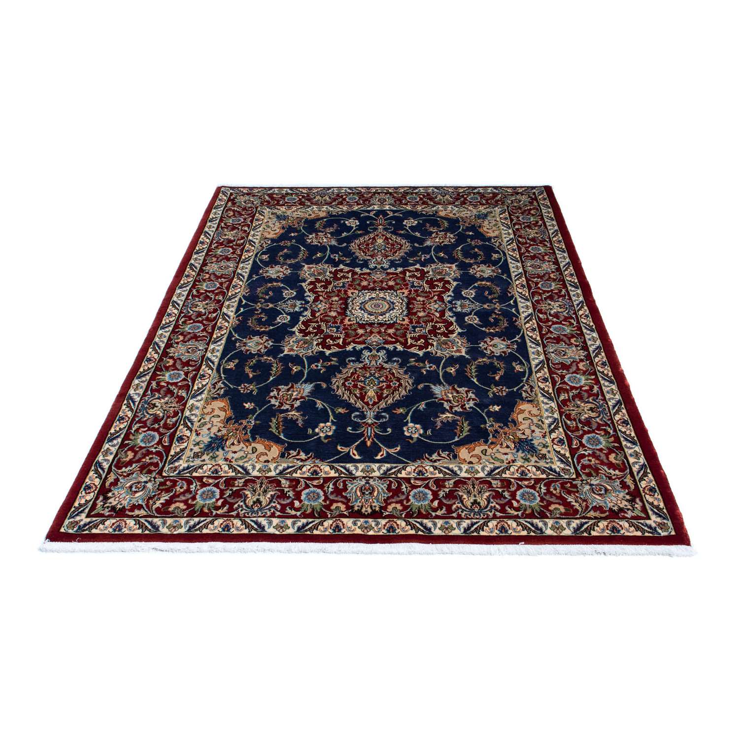 Perský koberec - Ghom - 193 x 133 cm - tmavě modrá
