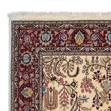 Alfombra persa - Ghom - 207 x 142 cm - beige