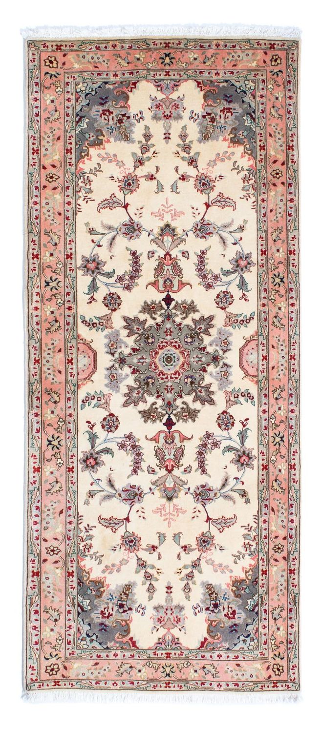 Alfombra de pasillo Alfombra Persa - Tabriz - Real - 203 x 83 cm - beige