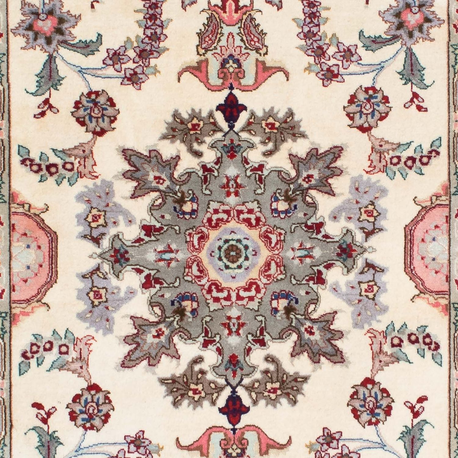 Biegacz Dywan perski - Tabriz - Królewski - 203 x 83 cm - beżowy