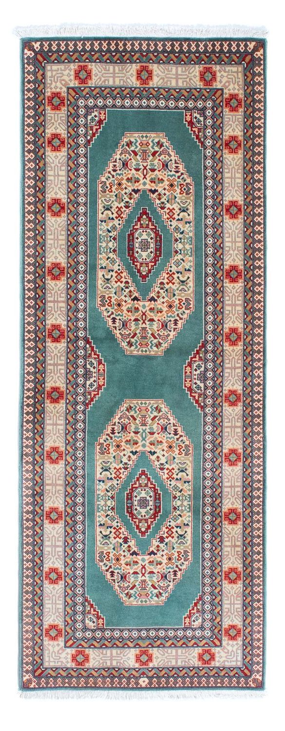 Loper Perzisch tapijt - Tabriz - Royal - 187 x 70 cm - turkoois