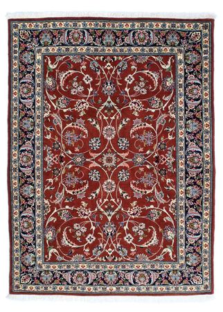 Tapis persan - Ghom - 181 x 136 cm - rouge foncé