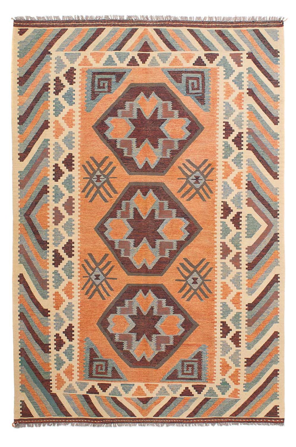 Tapete Kelim - Oriental - 243 x 163 cm - multicolorido