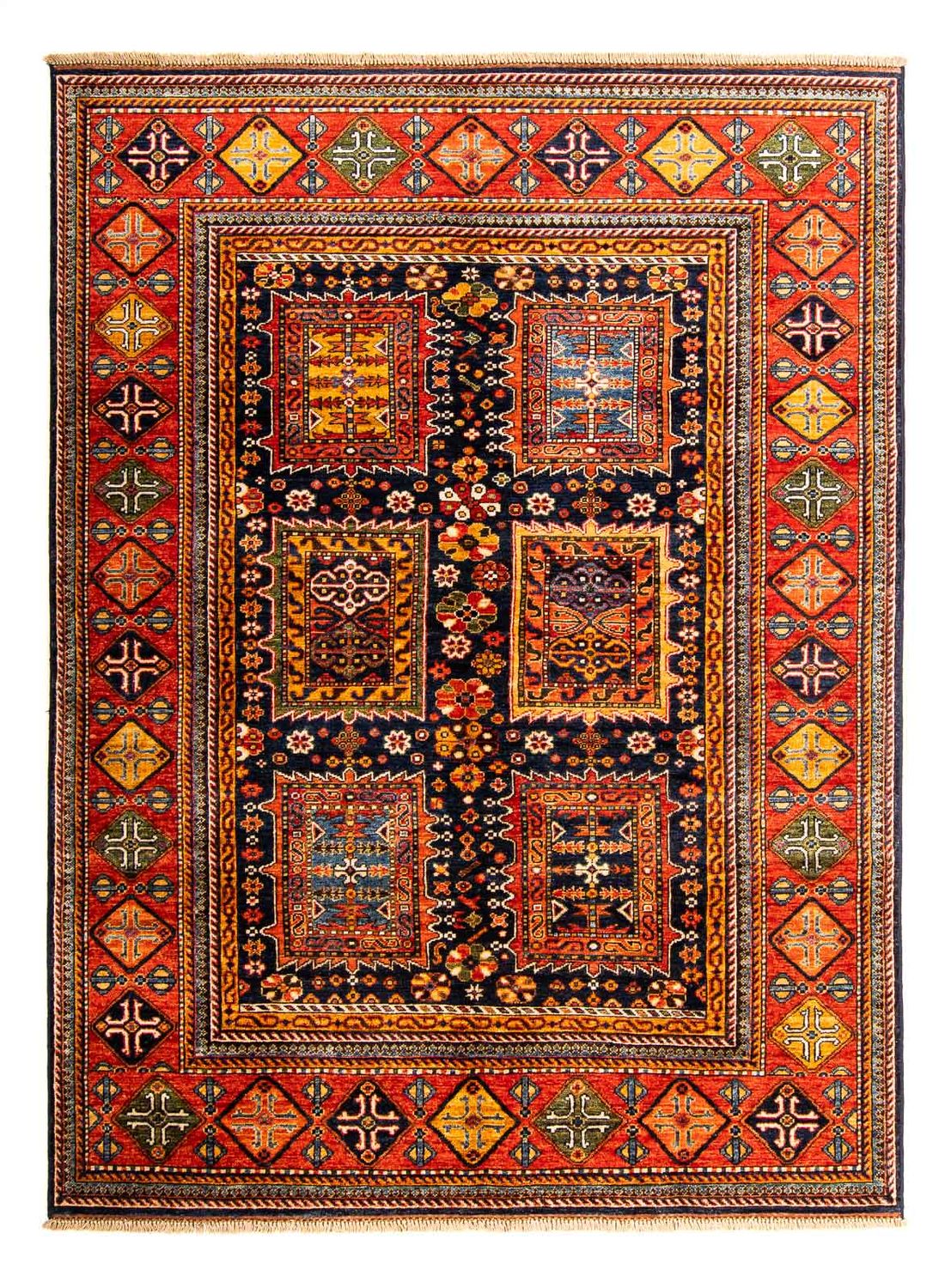 Afghansk matta - 244 x 170 cm - mörkblå