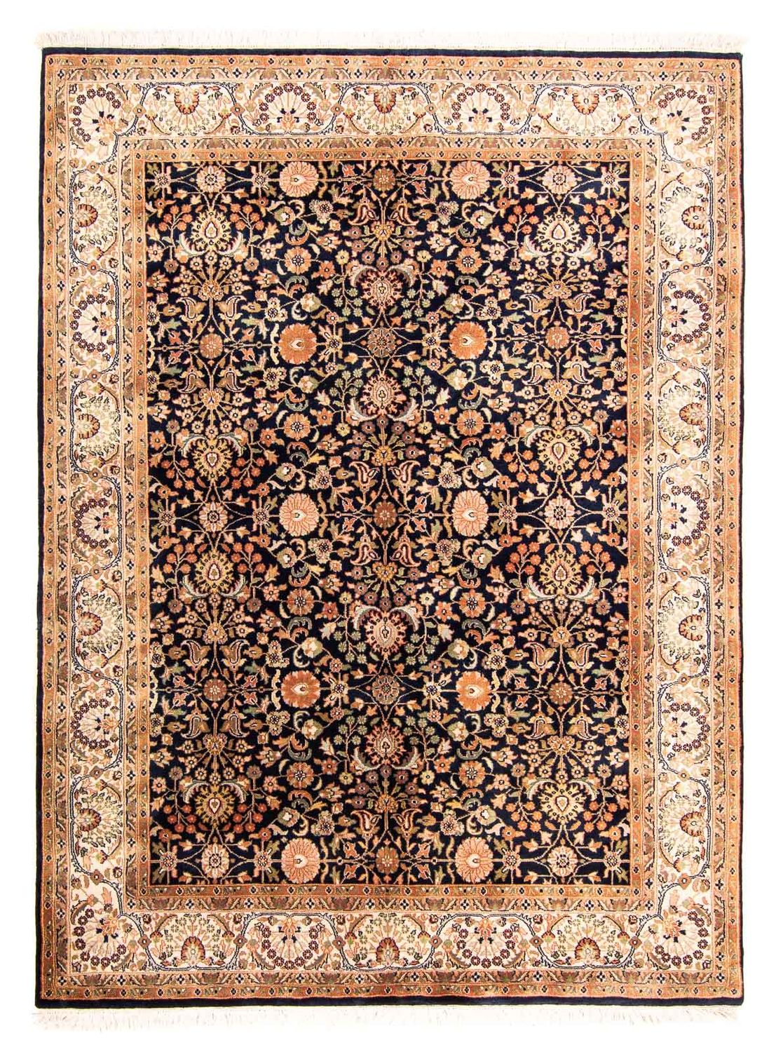 Dywan orientalny - Keshan - Indus - 230 x 168 cm - ciemnoniebieski