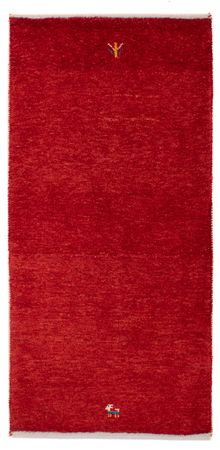 Alfombra Gabbeh - Loribaft Persa - 140 x 72 cm - rojo oscuro