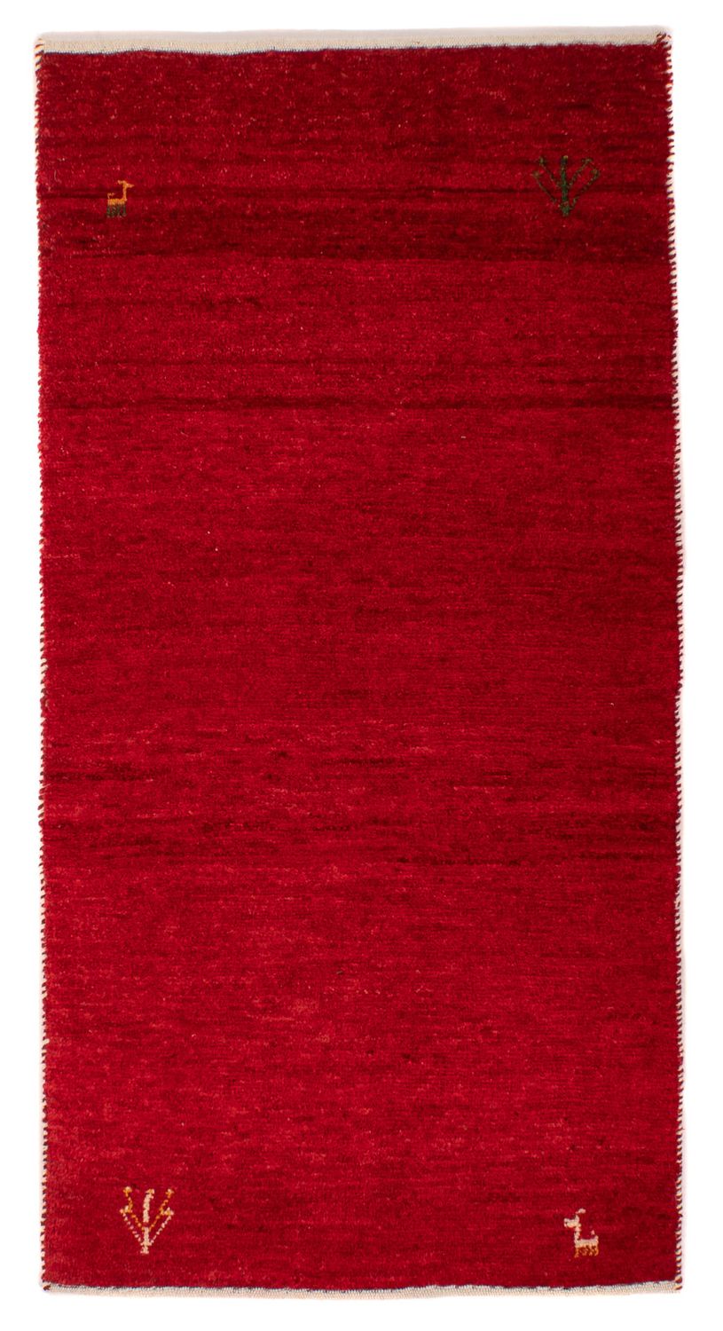 Gabbeh Tapijt - Loribaft Perzisch - 134 x 68 cm - donkerrood