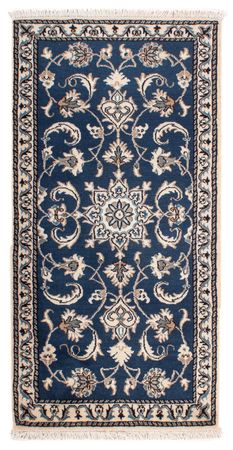 Tapis persan - Nain - 139 x 68 cm - bleu foncé