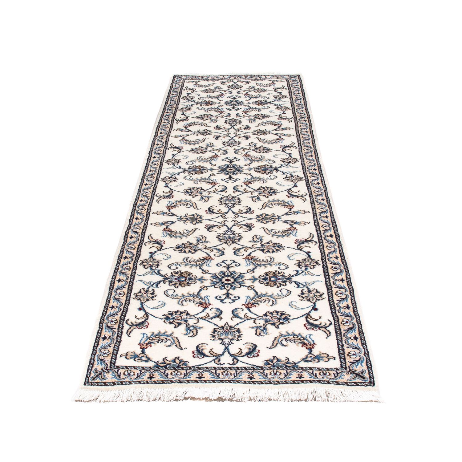 Tapis de couloir Tapis persan - Nain - 280 x 80 cm - beige