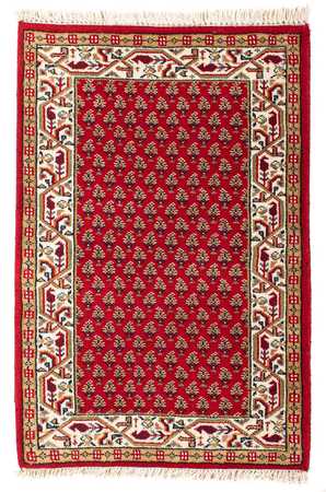 Tapis oriental - Mir - Indus - 90 x 60 cm - rouge foncé