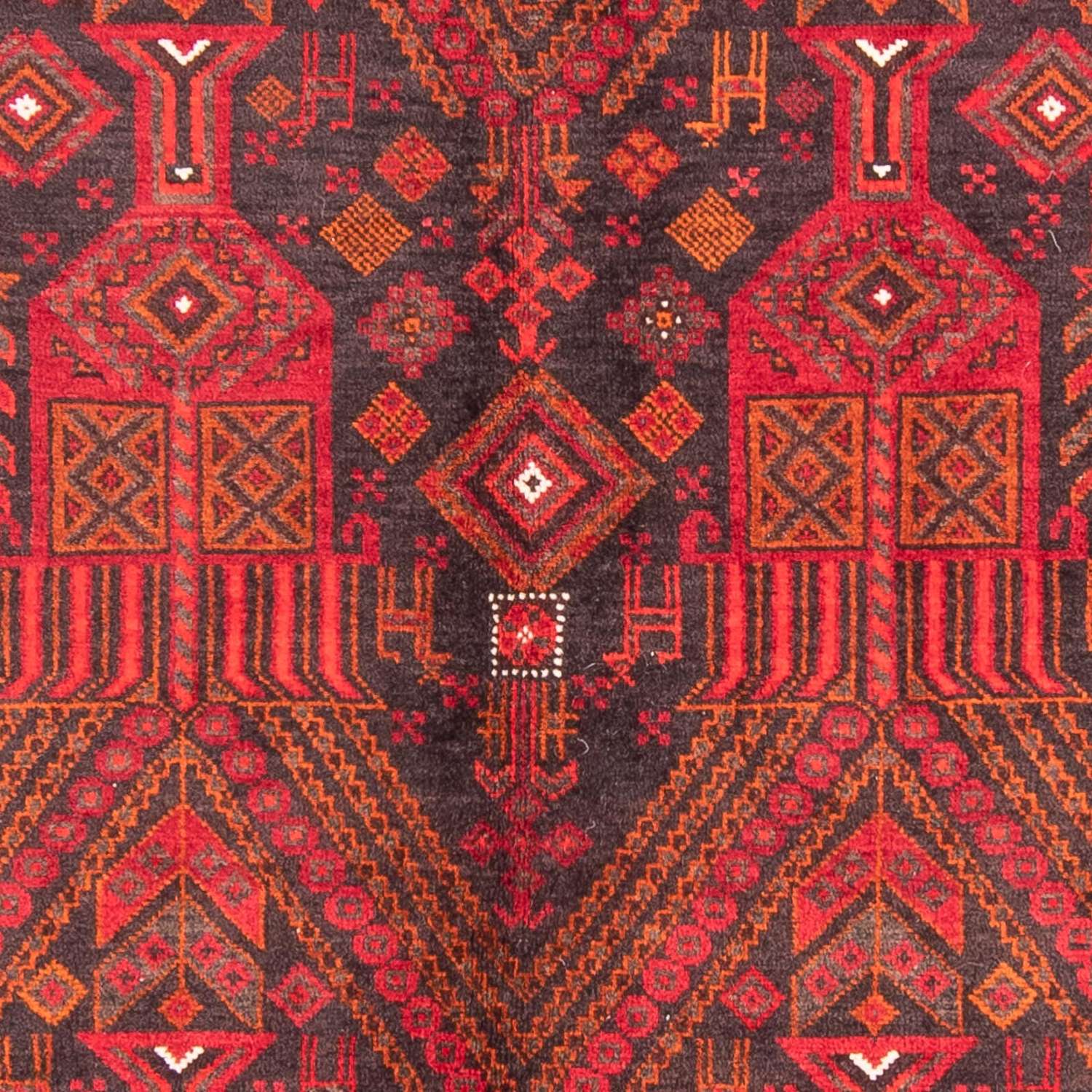 Runner Belutsch Rug - 240 x 124 cm - dark red