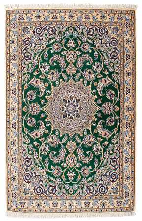 Tapis persan - Nain - Royal - 148 x 101 cm - vert foncé