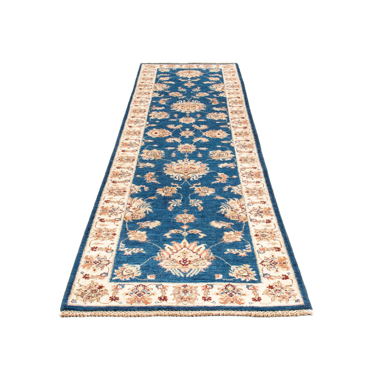 Loper Ziegler tapijt - 302 x 82 cm - donkerblauw