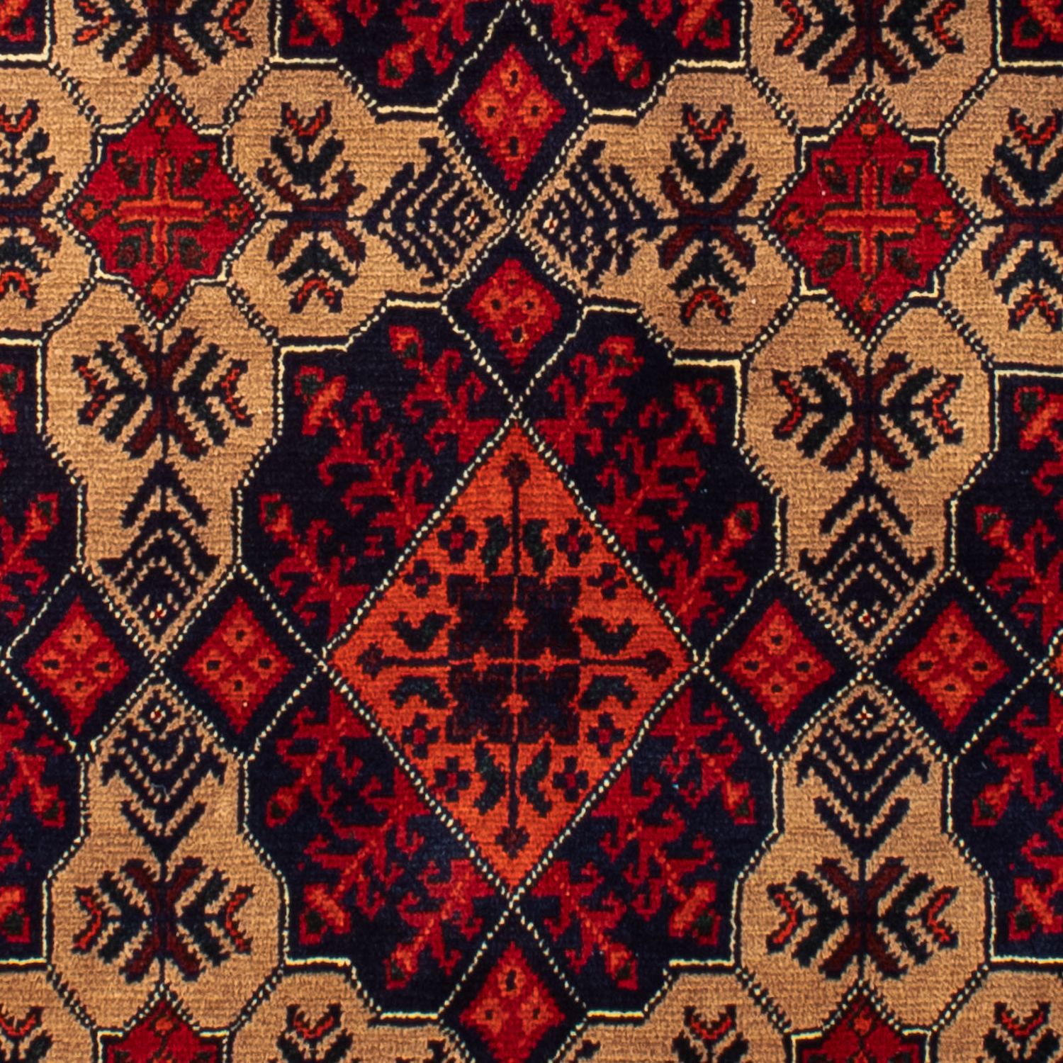 Tapis afghan - 144 x 98 cm - rouge foncé