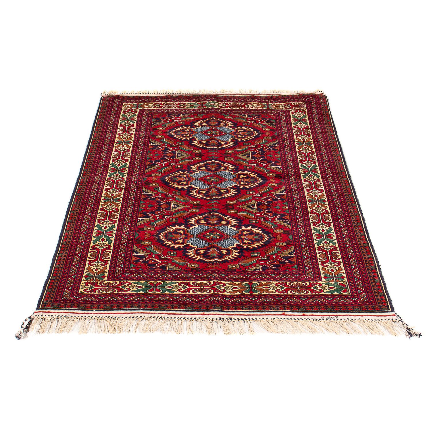 Afghaans tapijt - 145 x 93 cm - donkerrood