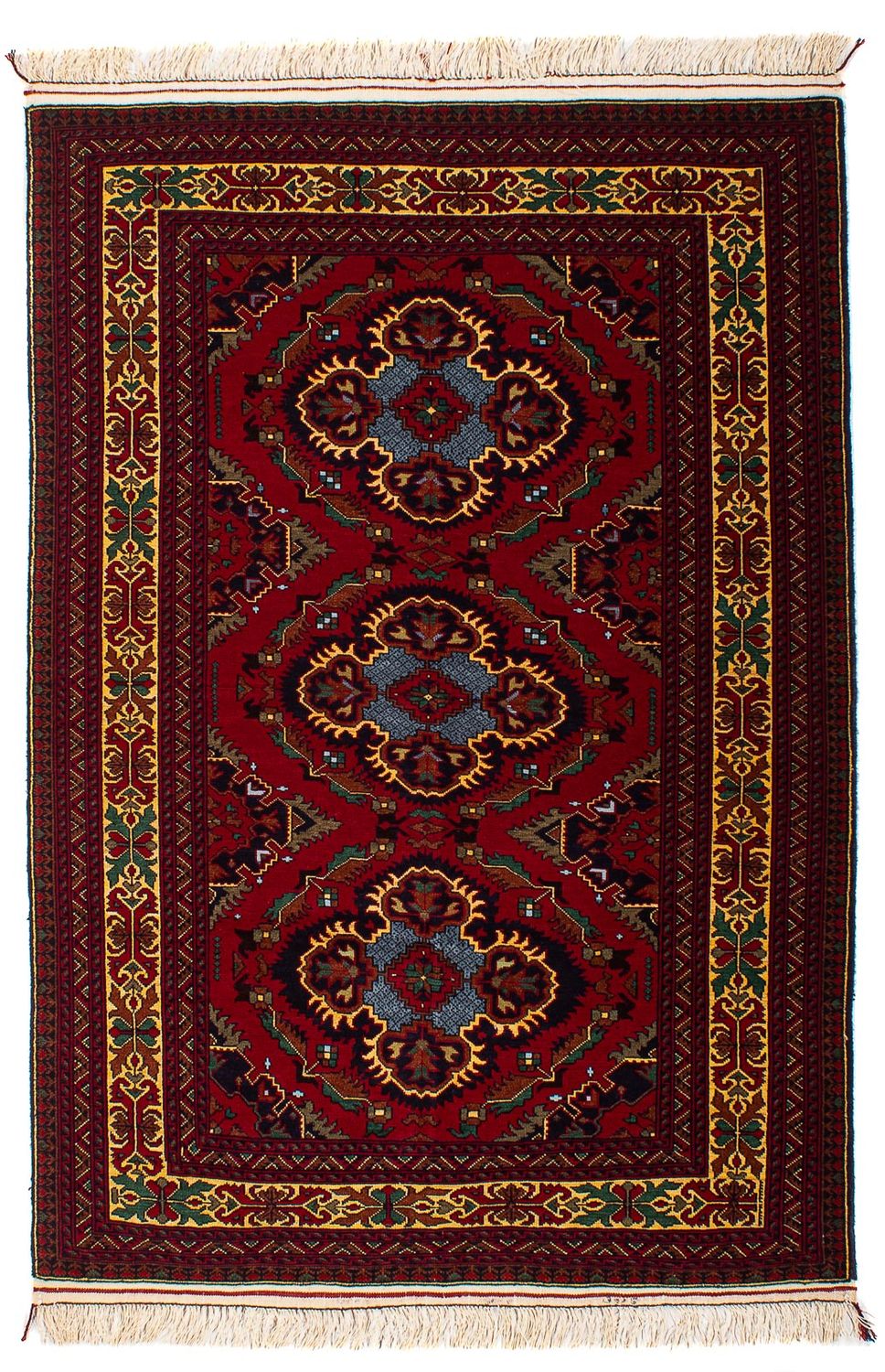 Afghaans tapijt - 145 x 93 cm - donkerrood