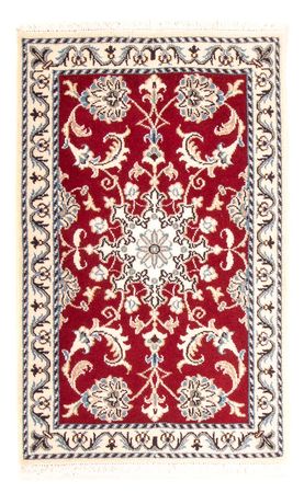 Alfombra Persa - Nain - Real - 100 x 60 cm - rojo oscuro