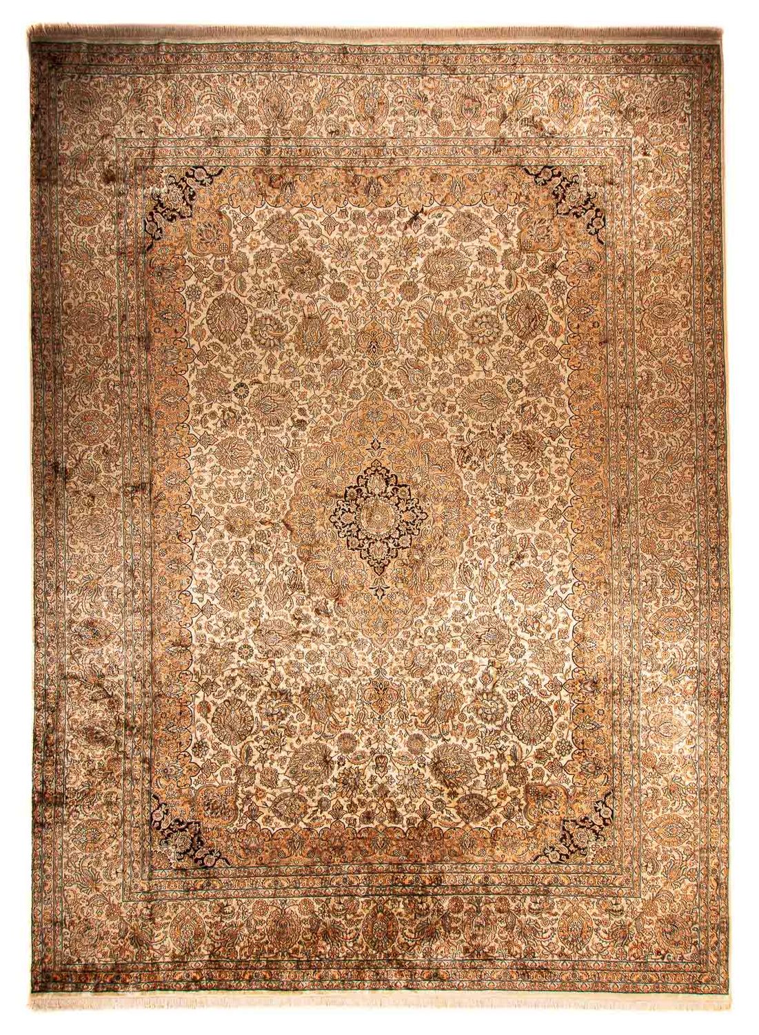 Silk Rug - Kashmir Silk - 410 x 307 cm - light brown