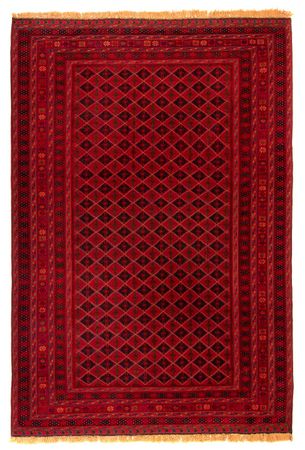 Tapis afghan - Boukhara - 283 x 208 cm - rouge foncé