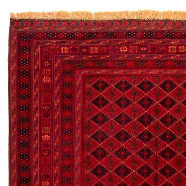 Tapis afghan - Boukhara - 283 x 208 cm - rouge foncé