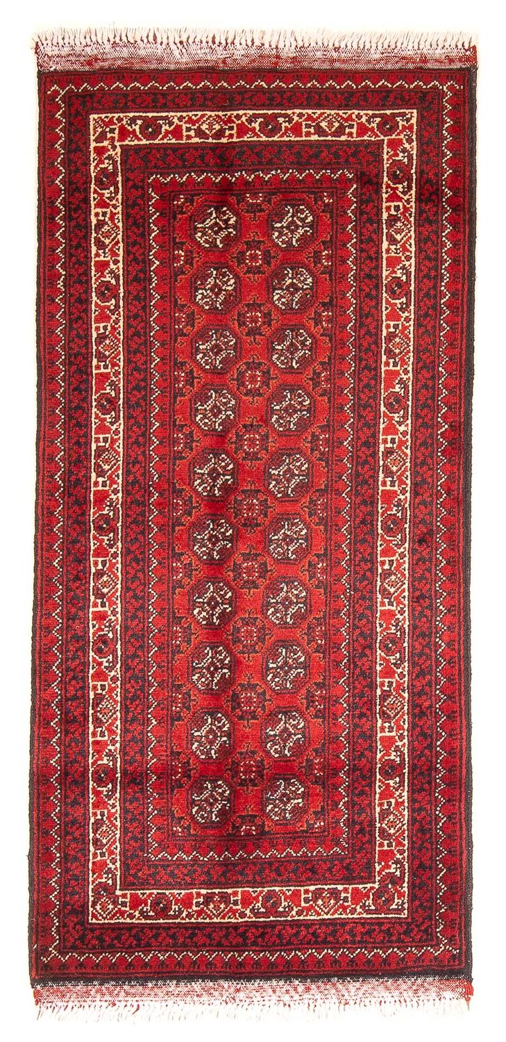 Tapis afghan - 100 x 69 cm - rouge foncé