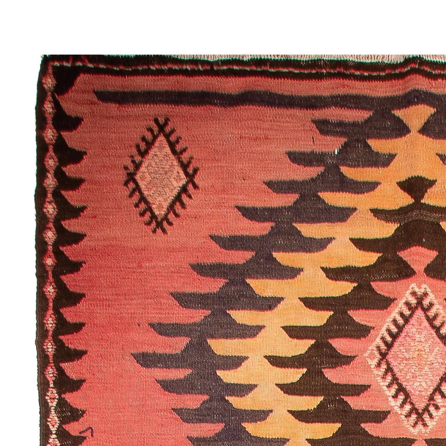 Loper Kelim tapijt - Oud - 410 x 160 cm - roest