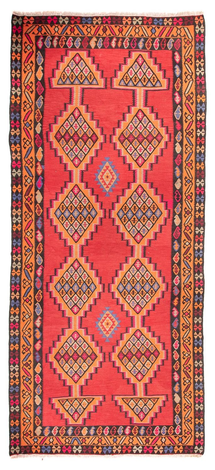 Runner Kelim Rug - Old - 395 x 180 cm - red