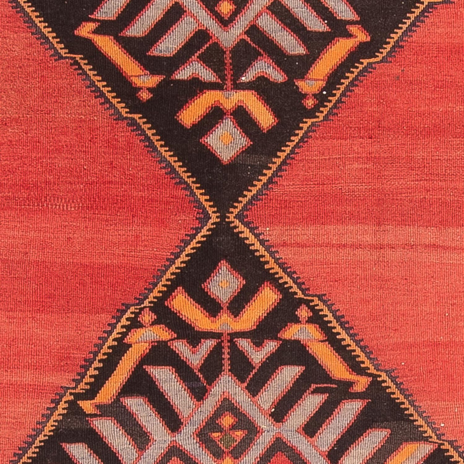 Biegacz Dywan Kelim - Stary - 440 x 140 cm - czerwony