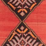Biegacz Dywan Kelim - Stary - 440 x 140 cm - czerwony