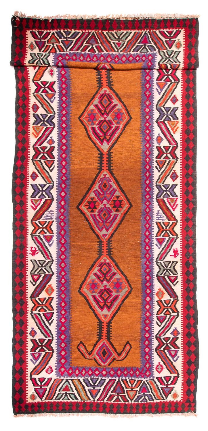 Tapis de couloir Tapis Kelim - Vieux - 520 x 185 cm - marron