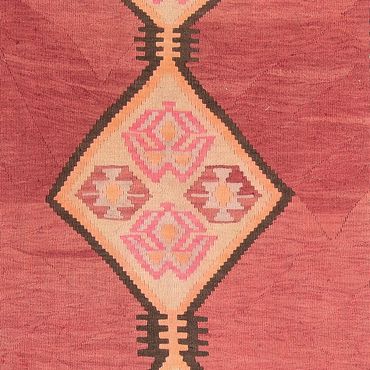 Runner Kelim Rug - Old - 435 x 200 cm - light red