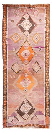 Runner Kelim Rug - Old - 410 x 150 cm - multicolored