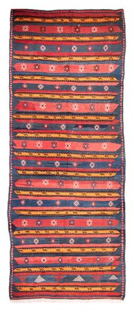 Loper Kelim tapijt - Oud - 420 x 160 cm - donkerblauw