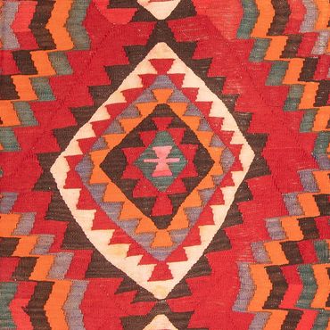 Runner Kelim Rug - Old - 430 x 210 cm - red