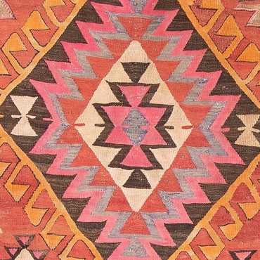 Runner Kelim Rug - Old - 425 x 165 cm - light red