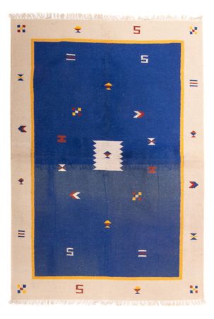 Tapete Kelim - Trendy - 240 x 170 cm - azul escuro